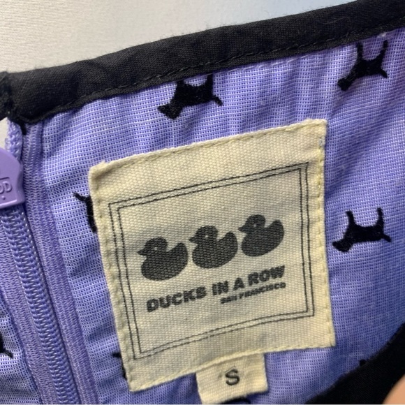 Ducks in a Row Purple Dog Print Heart Cutout Fit & Flare Dress, size S - Picture 4 of 14